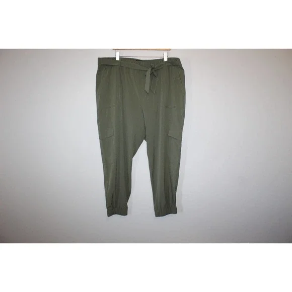 Banana Republic Tie Waist Cargo Jogger Pants Green Women's Size XXL H14705 - Picture 6 of 15